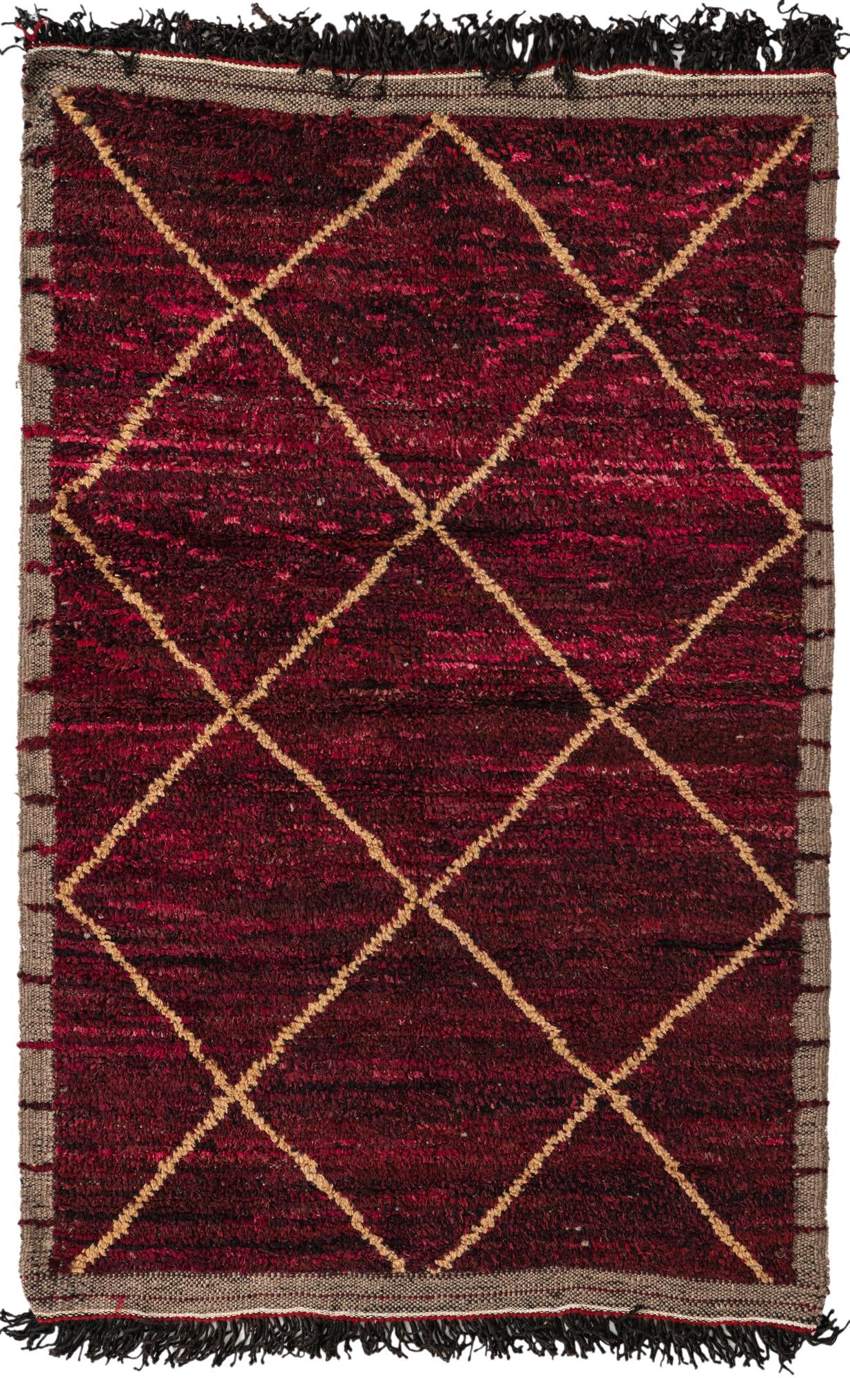 4' 1 x 6' 3 Hand Knotted Moroccan Wool Rug
