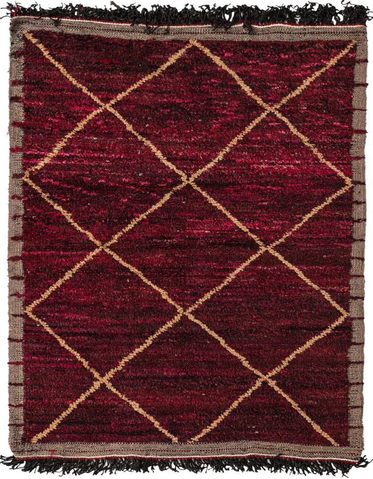 Detail image of 4' 1 x 6' 3 Hand Knotted Moroccan Wool Rug