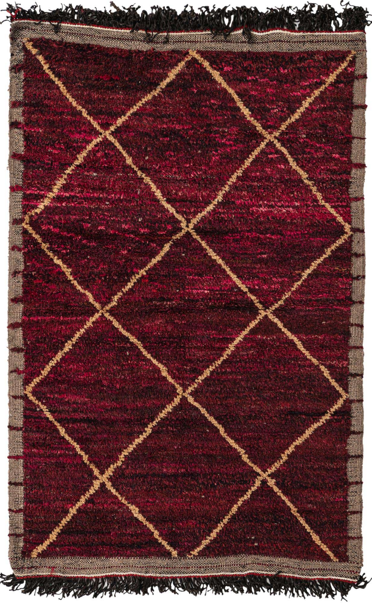 4' 1 x 6' 3 Hand Knotted Moroccan Wool Rug