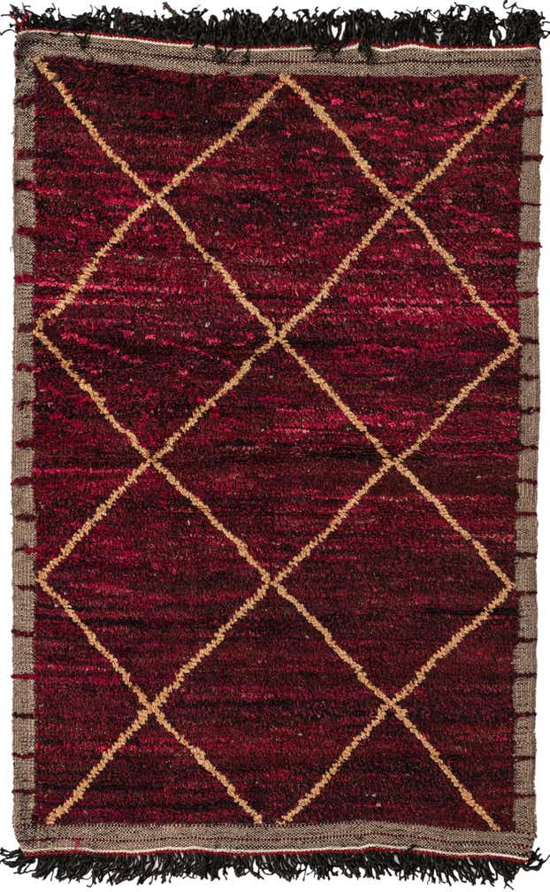 4' 1 x 6' 3 Hand Knotted Moroccan Wool Rug