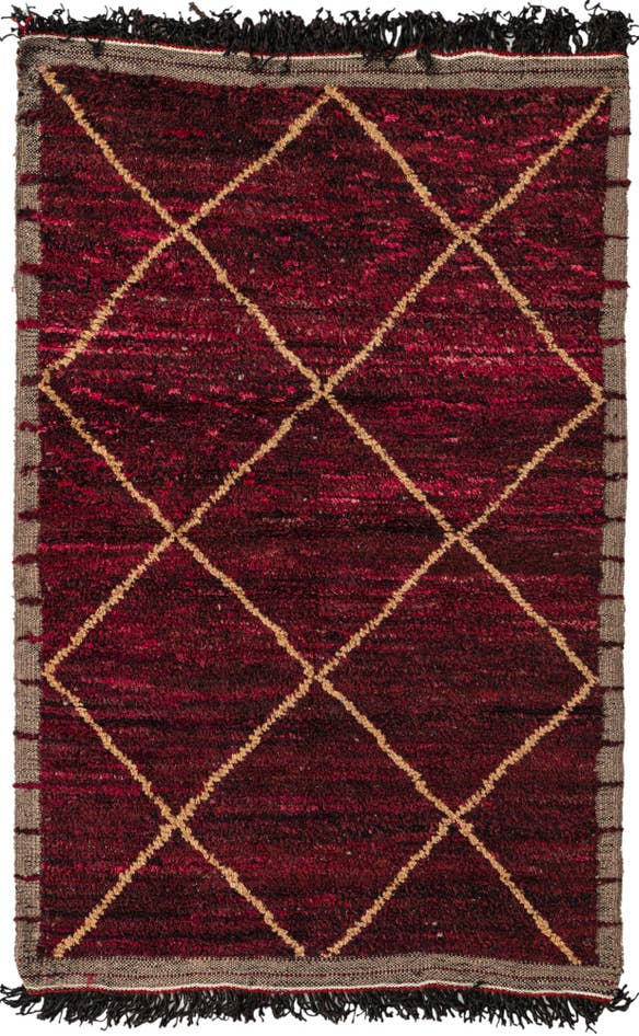 Detail image of 4' 1 x 6' 3 Hand Knotted Moroccan Wool Rug