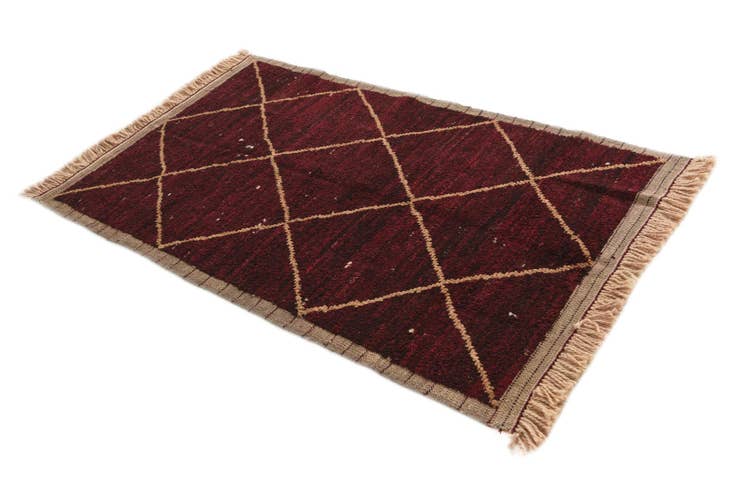 Detail image of 4' x 6' 7 Hand Knotted Moroccan Wool Rug