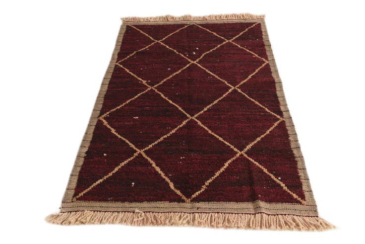 Detail image of 4' x 6' 7 Hand Knotted Moroccan Wool Rug