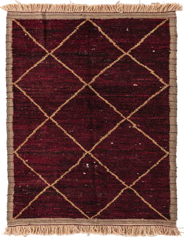 Detail image of 4' x 6' 7 Hand Knotted Moroccan Wool Rug