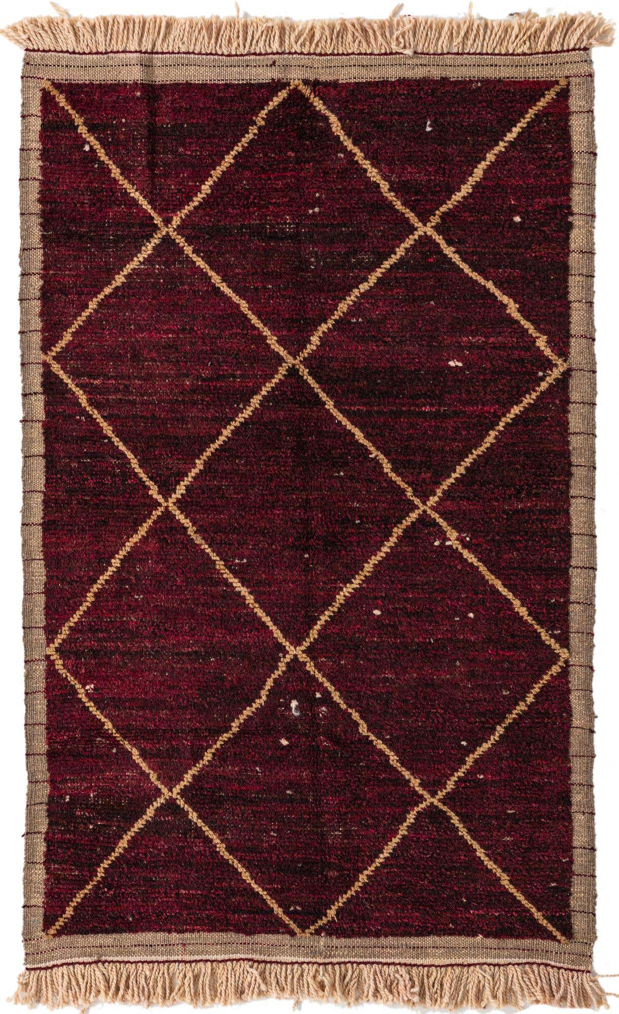 4' x 6' 7 Hand Knotted Moroccan Wool Rug