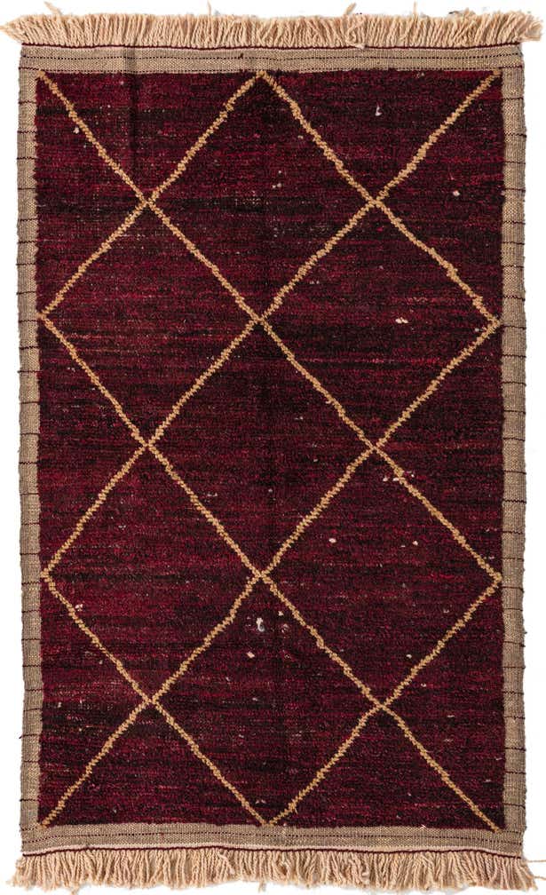 4' x 6' 7 Hand Knotted Moroccan Wool Rug