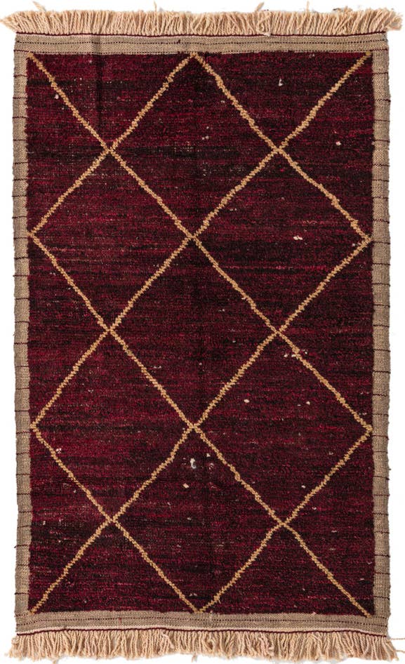 Detail image of 4' x 6' 7 Hand Knotted Moroccan Wool Rug