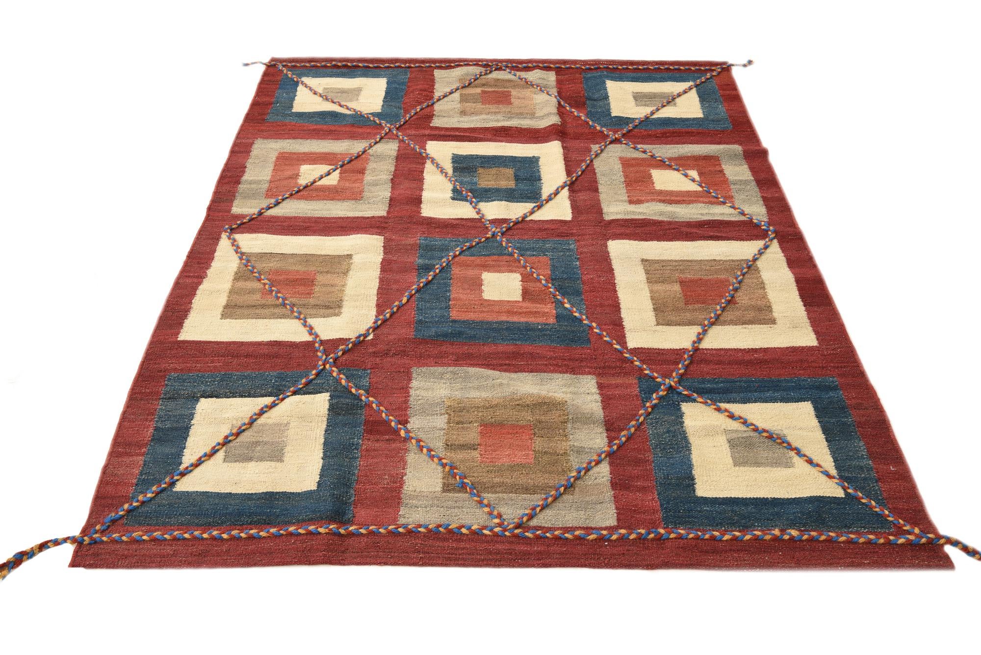 4' 9 x 6' 6 Hand Knotted Moroccan Wool Rug