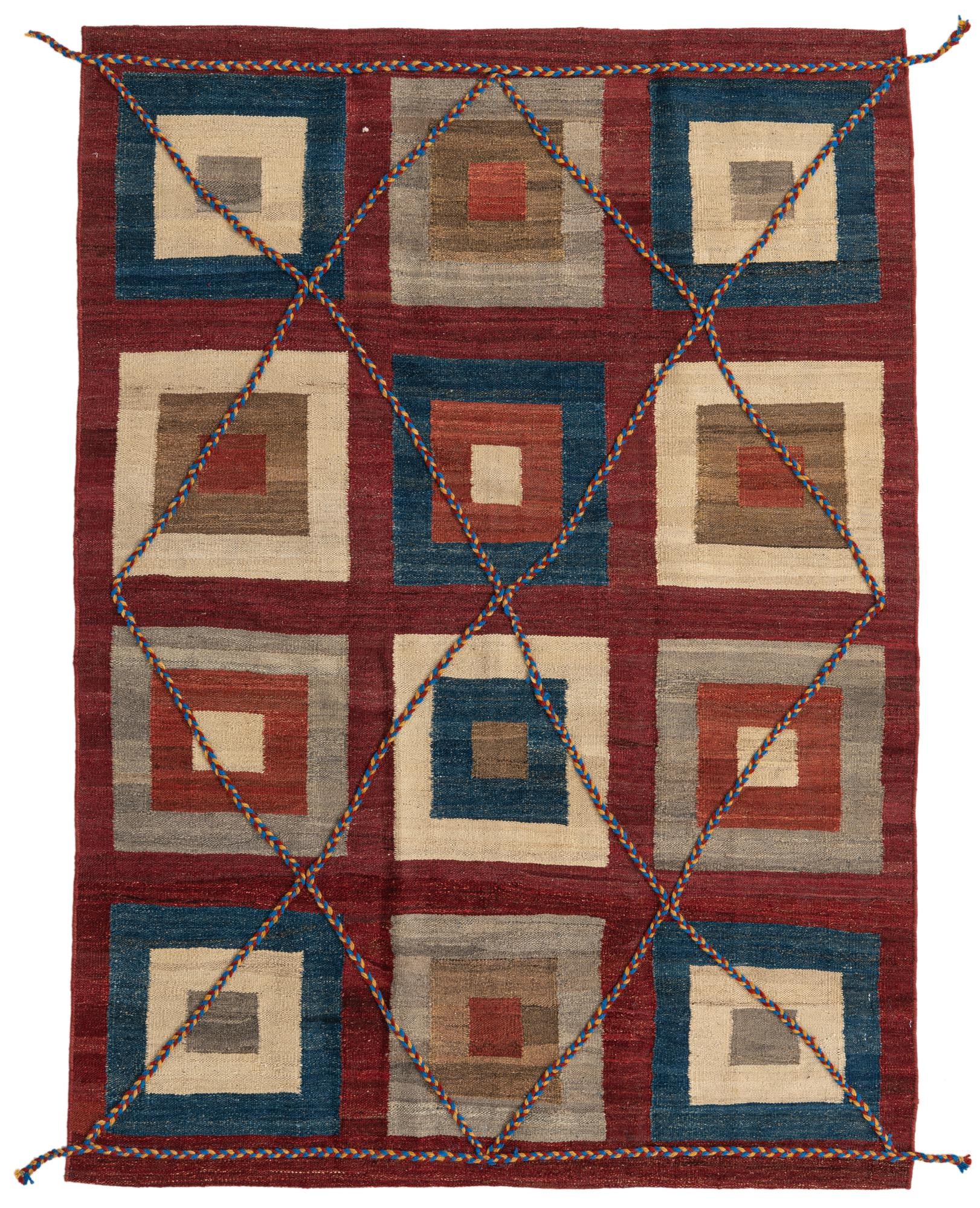 4' 9 x 6' 6 Hand Knotted Moroccan Wool Rug