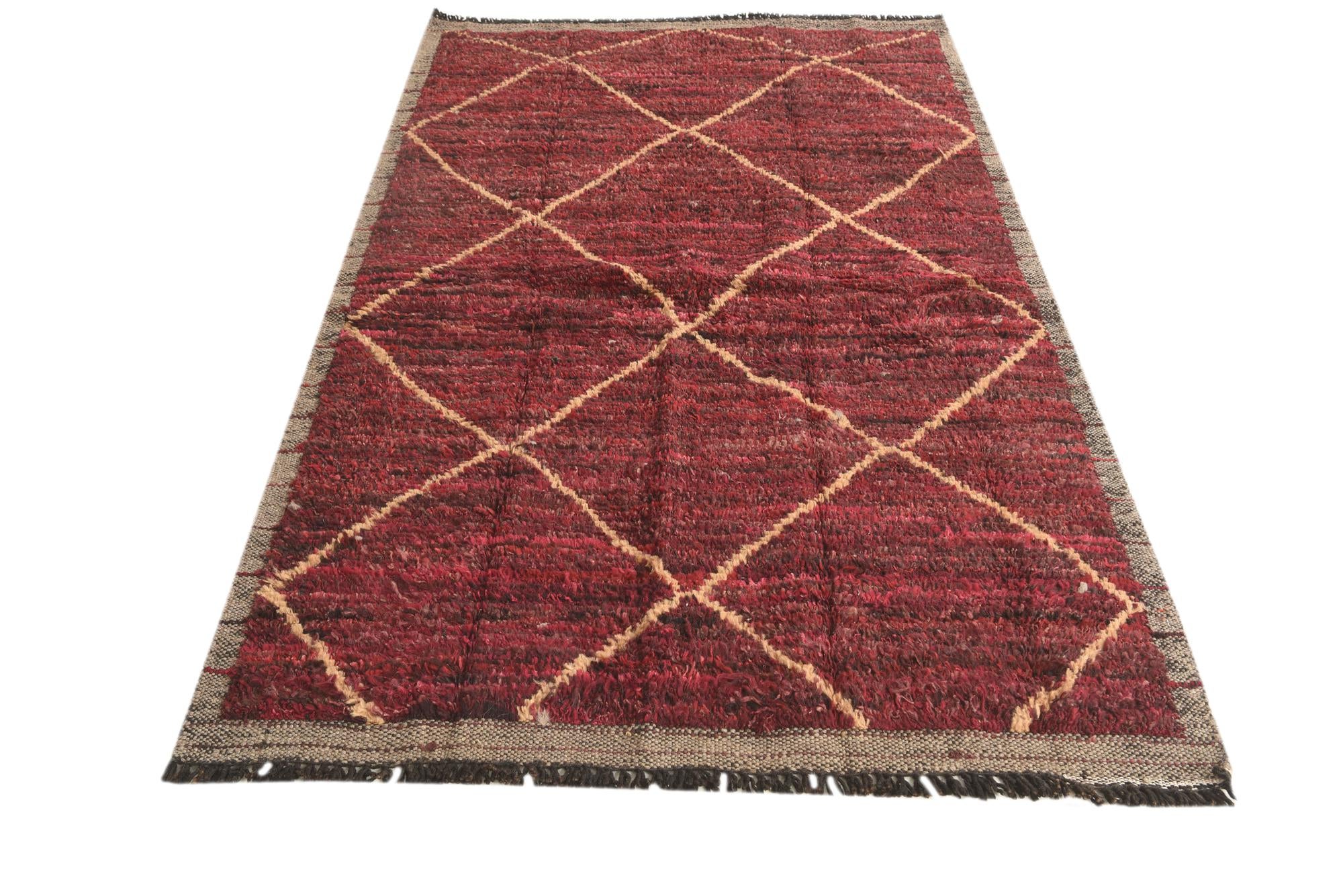 4' 2 x 6' 8 Hand Knotted Moroccan Wool Rug