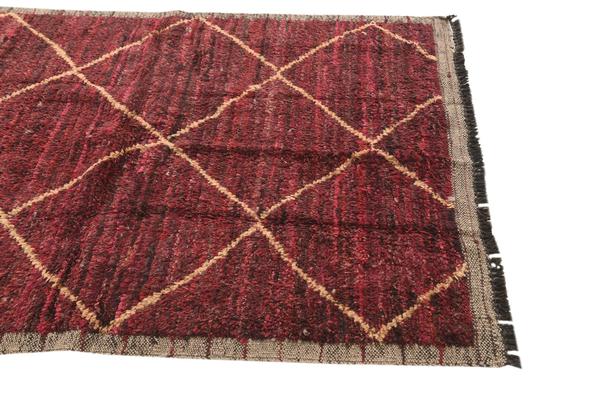 4' 2 x 6' 8 Hand Knotted Moroccan Wool Rug