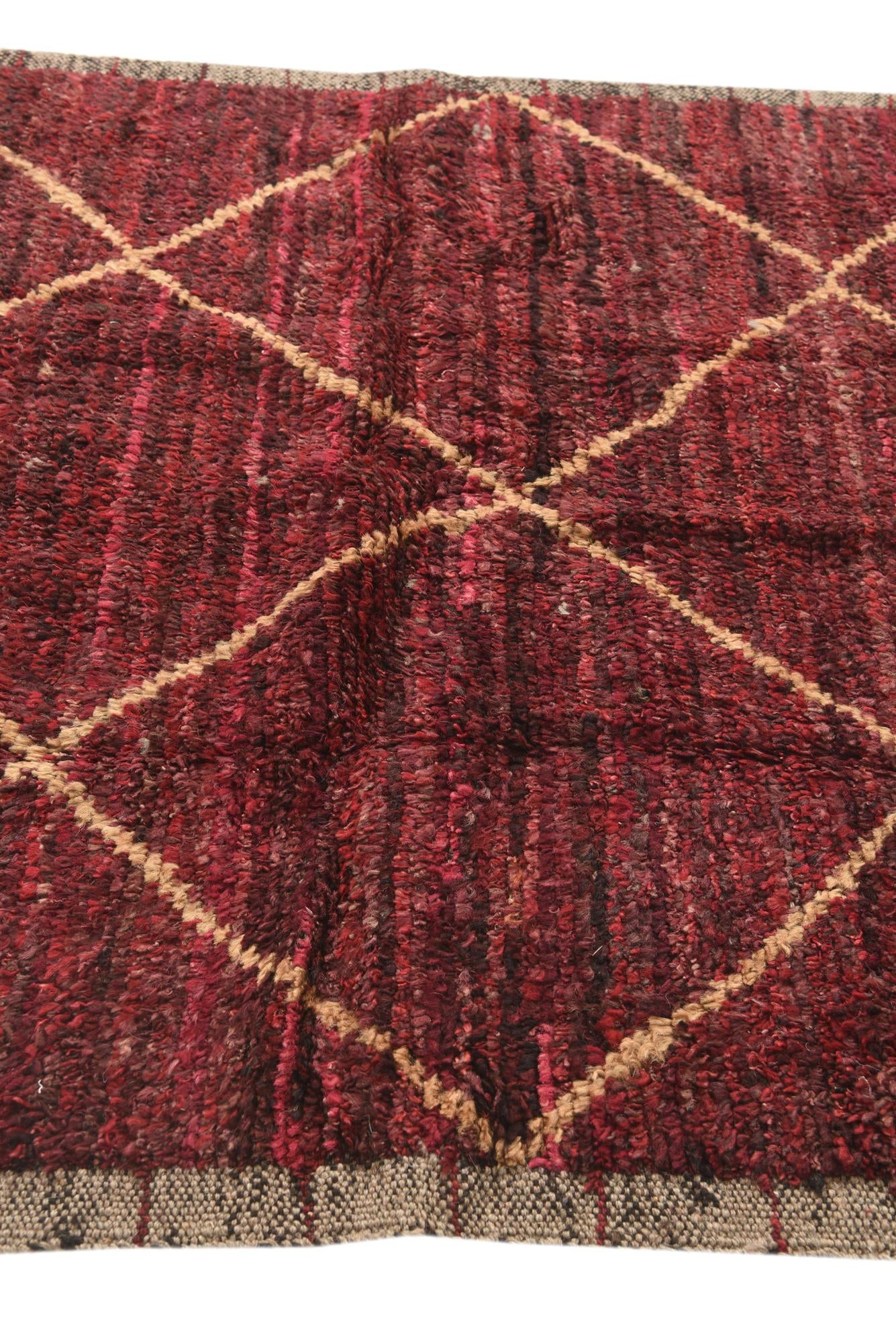 4' 2 x 6' 8 Hand Knotted Moroccan Wool Rug