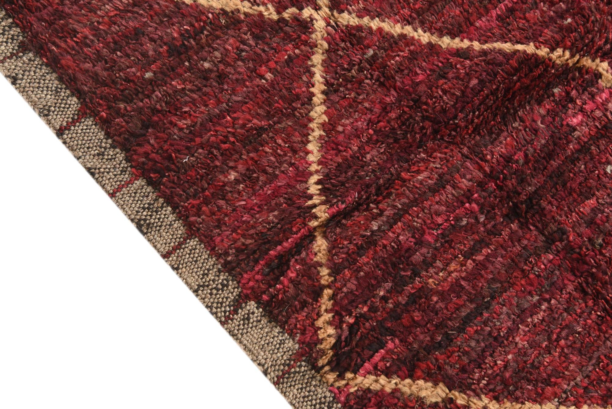 4' 2 x 6' 8 Hand Knotted Moroccan Wool Rug