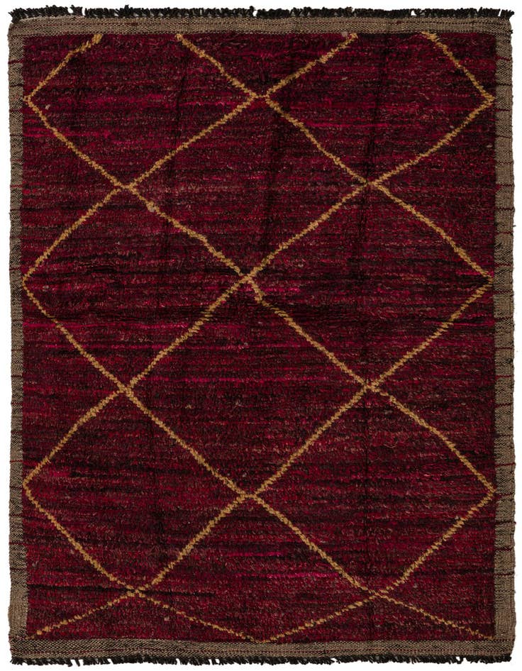 Detail image of 4' 2 x 6' 8 Hand Knotted Moroccan Wool Rug
