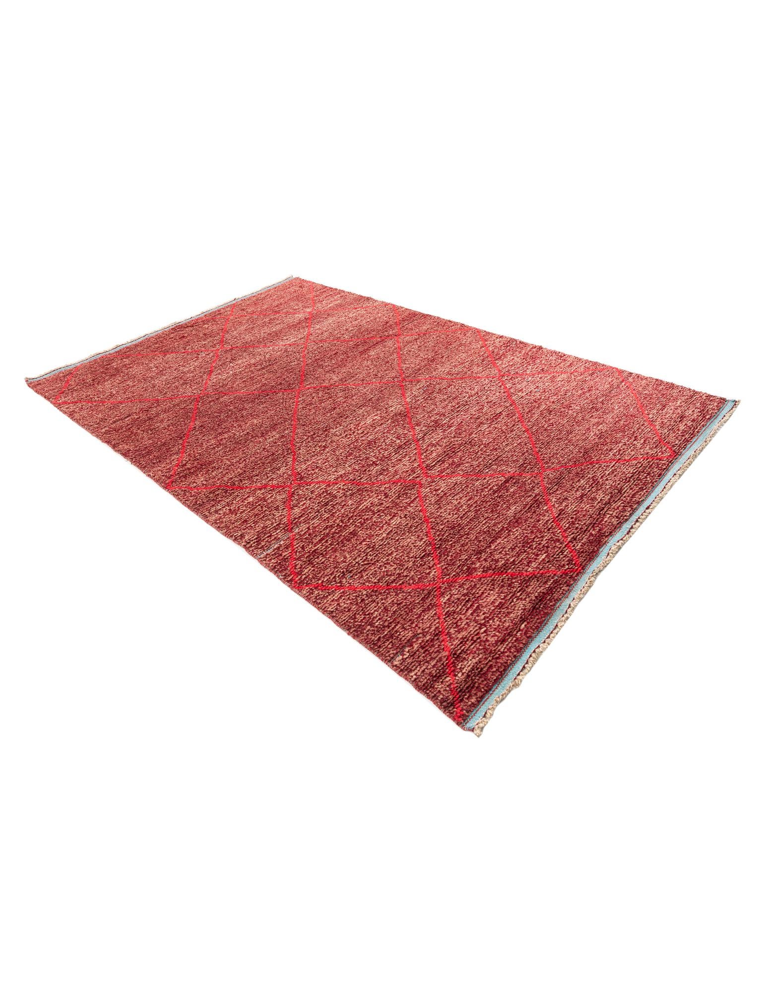 6' 1 x 9' 3 Hand Knotted Moroccan Wool Rug