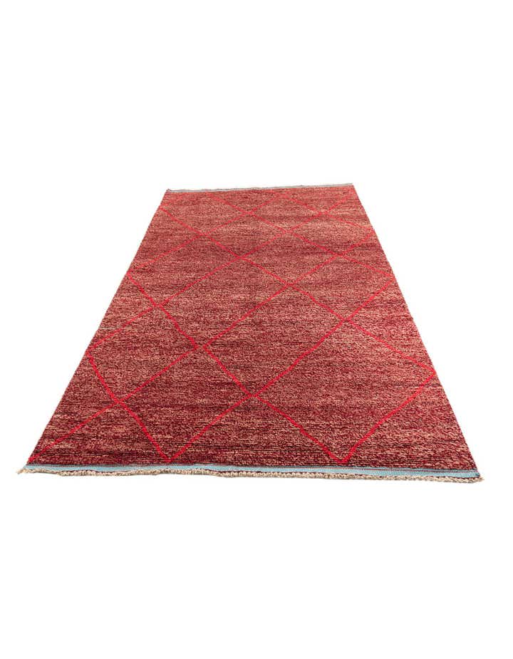 6' 1 x 9' 3 Hand Knotted Moroccan Wool Rug