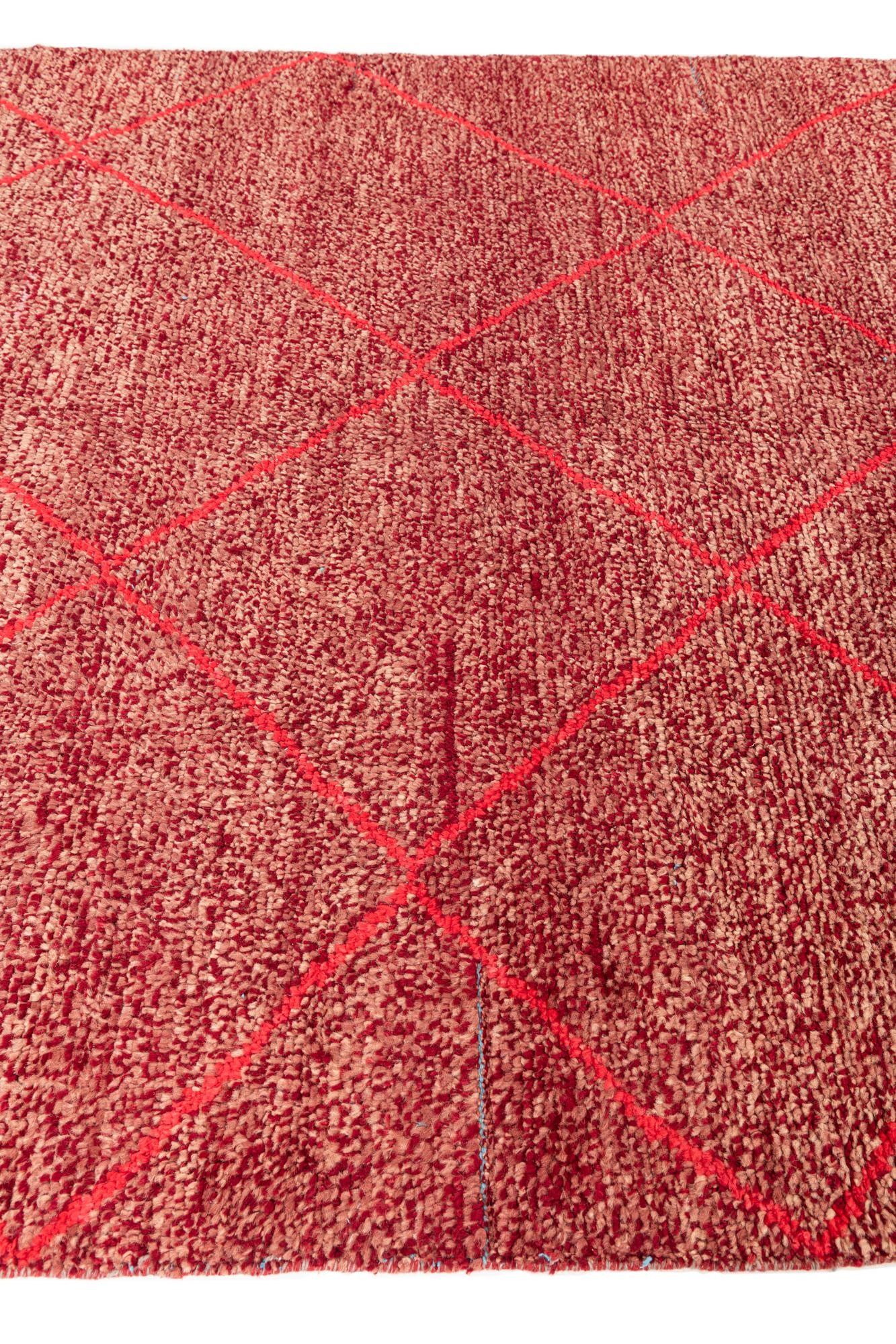 6' 1 x 9' 3 Hand Knotted Moroccan Wool Rug
