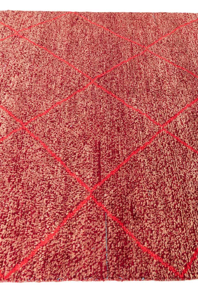 6' 1 x 9' 3 Hand Knotted Moroccan Wool Rug
