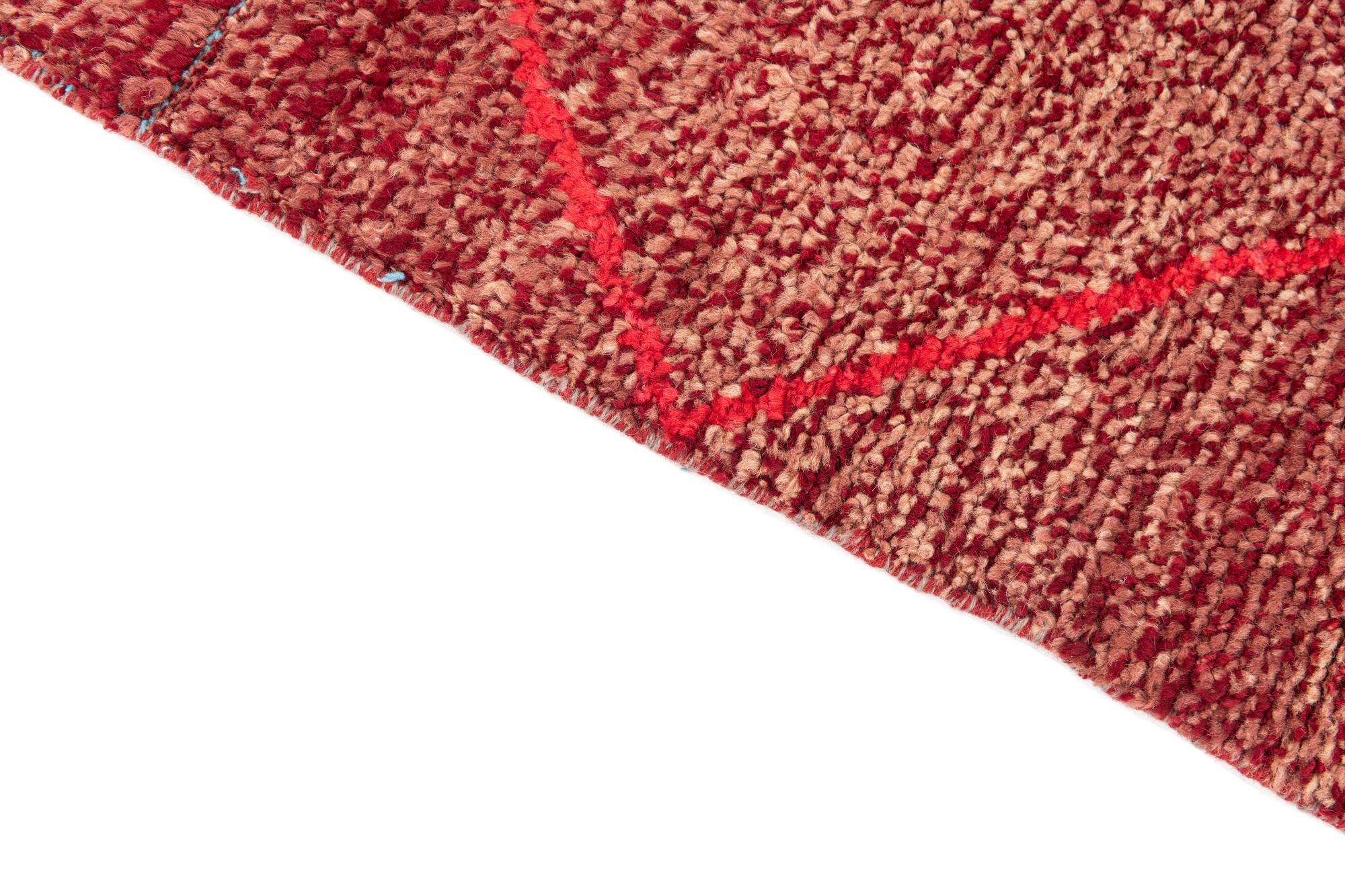 6' 1 x 9' 3 Hand Knotted Moroccan Wool Rug