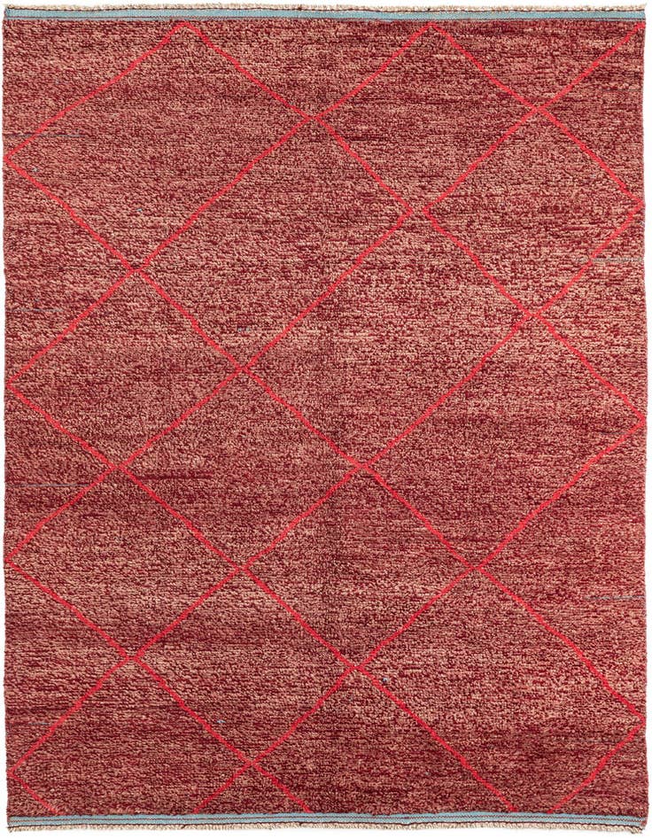 Detail image of 6' 1 x 9' 3 Hand Knotted Moroccan Wool Rug