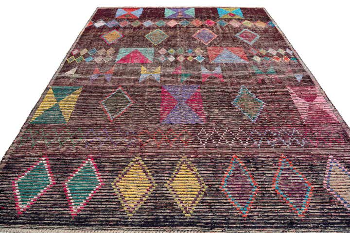 8' 5 x 10' 7 Hand Knotted Moroccan Wool Rug