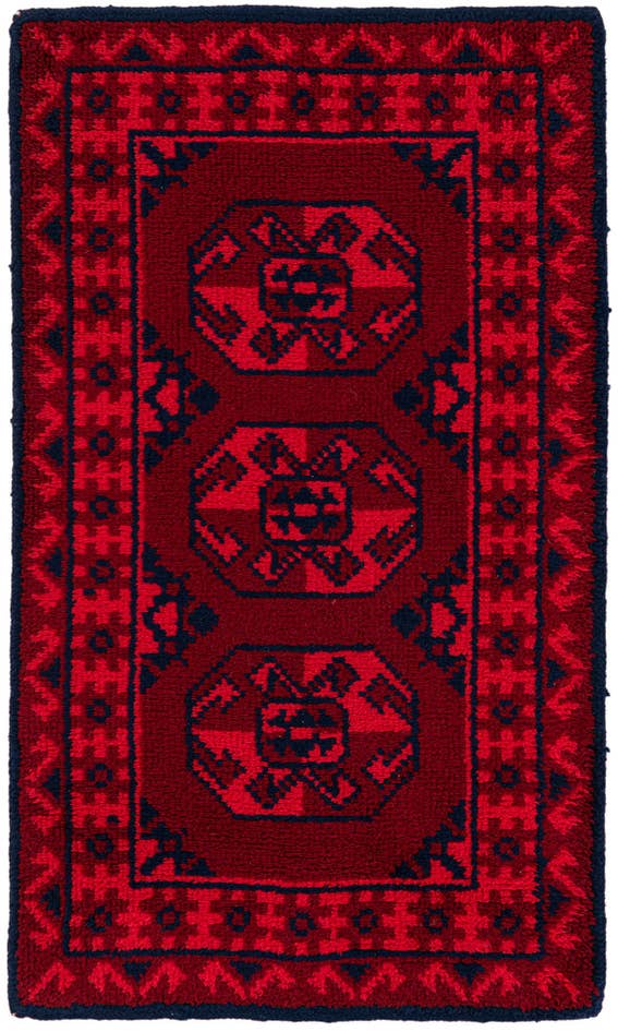 Detail image of 2' 7 x 4' 4 Hand Knotted Moroccan Wool Rug
