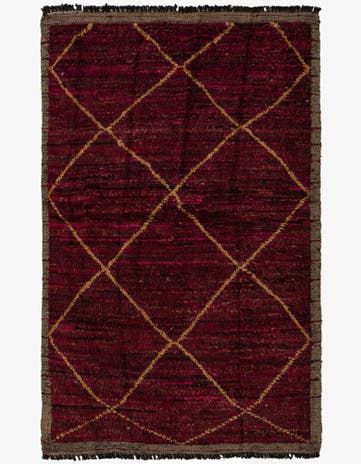 4' 2 x 6' 8 Hand Knotted Moroccan Wool Rug