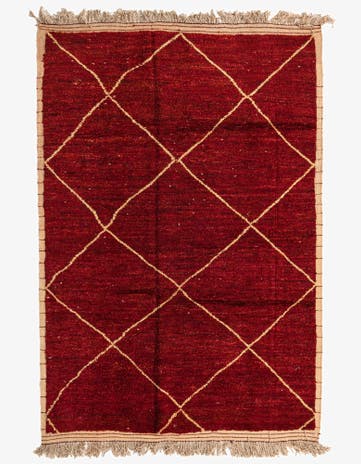 6' 4 x 9' 3 Hand Knotted Moroccan Wool Rug