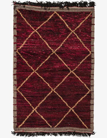 4' 1 x 6' 3 Hand Knotted Moroccan Wool Rug