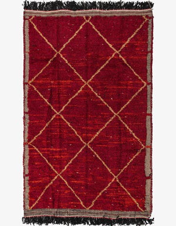 4' 3 x 6' 8 Hand Knotted Moroccan Wool Rug
