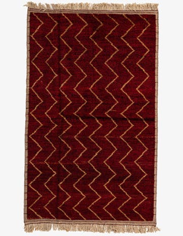 5' 2 x 8' 5 Hand Knotted Moroccan Wool Rug