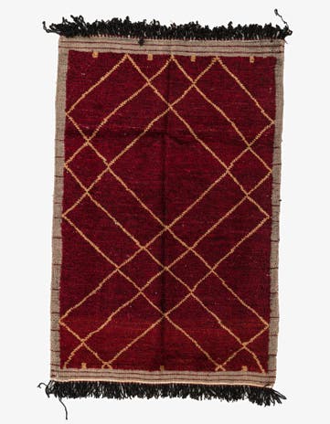 4' 1 x 6' 3 Hand Knotted Moroccan Wool Rug