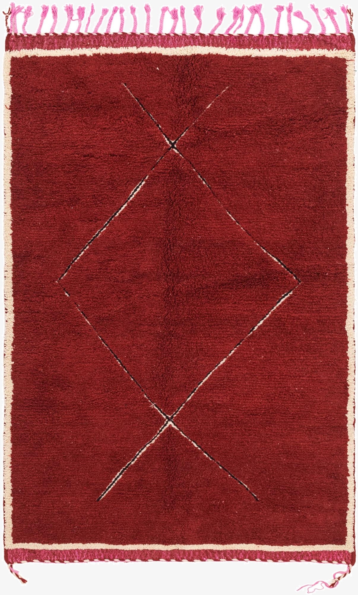 5' 6 x 8' 10  Hand Knotted Moroccan Wool Rug