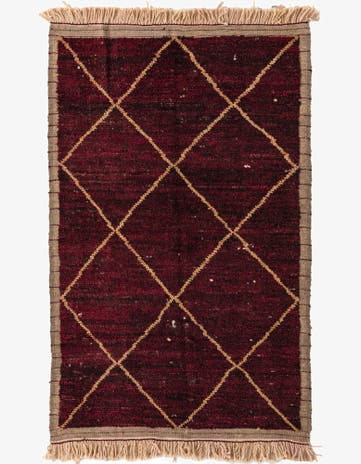 4' x 6' 7 Hand Knotted Moroccan Wool Rug
