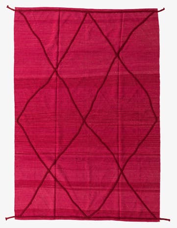 6' 9 x 9' 9 Hand Knotted Moroccan Wool Rug