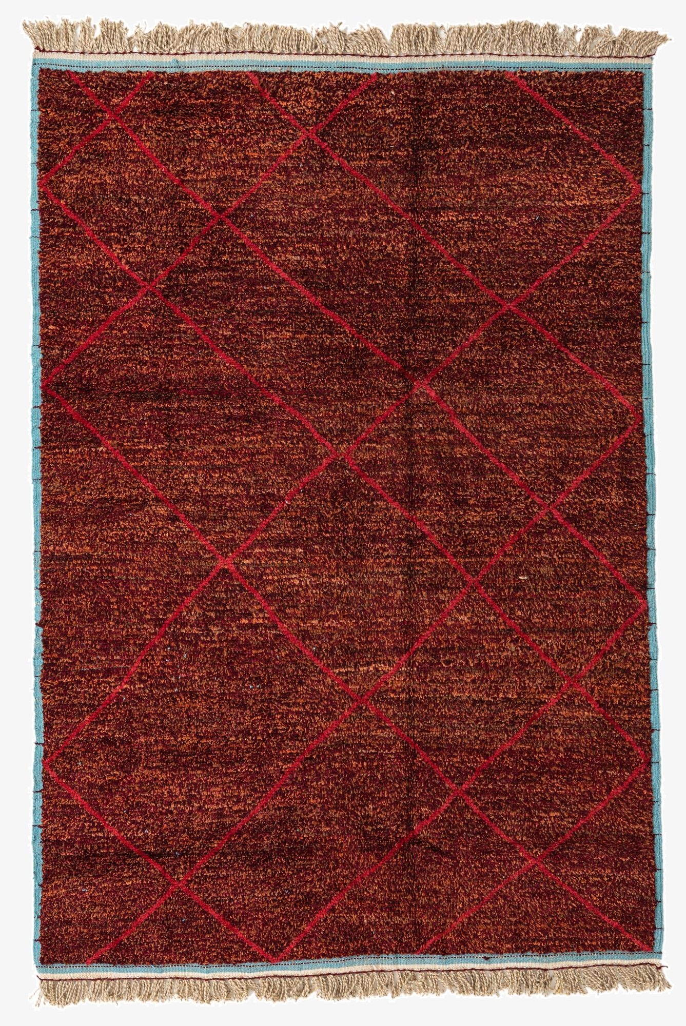 6' x 8' 9  Hand Knotted Moroccan Wool Rug