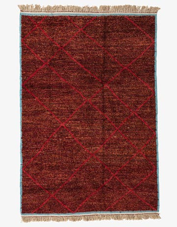 6' x 8' 9 Hand Knotted Moroccan Wool Rug