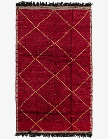 5' 2 x 8' 8 Hand Knotted Moroccan Wool Rug