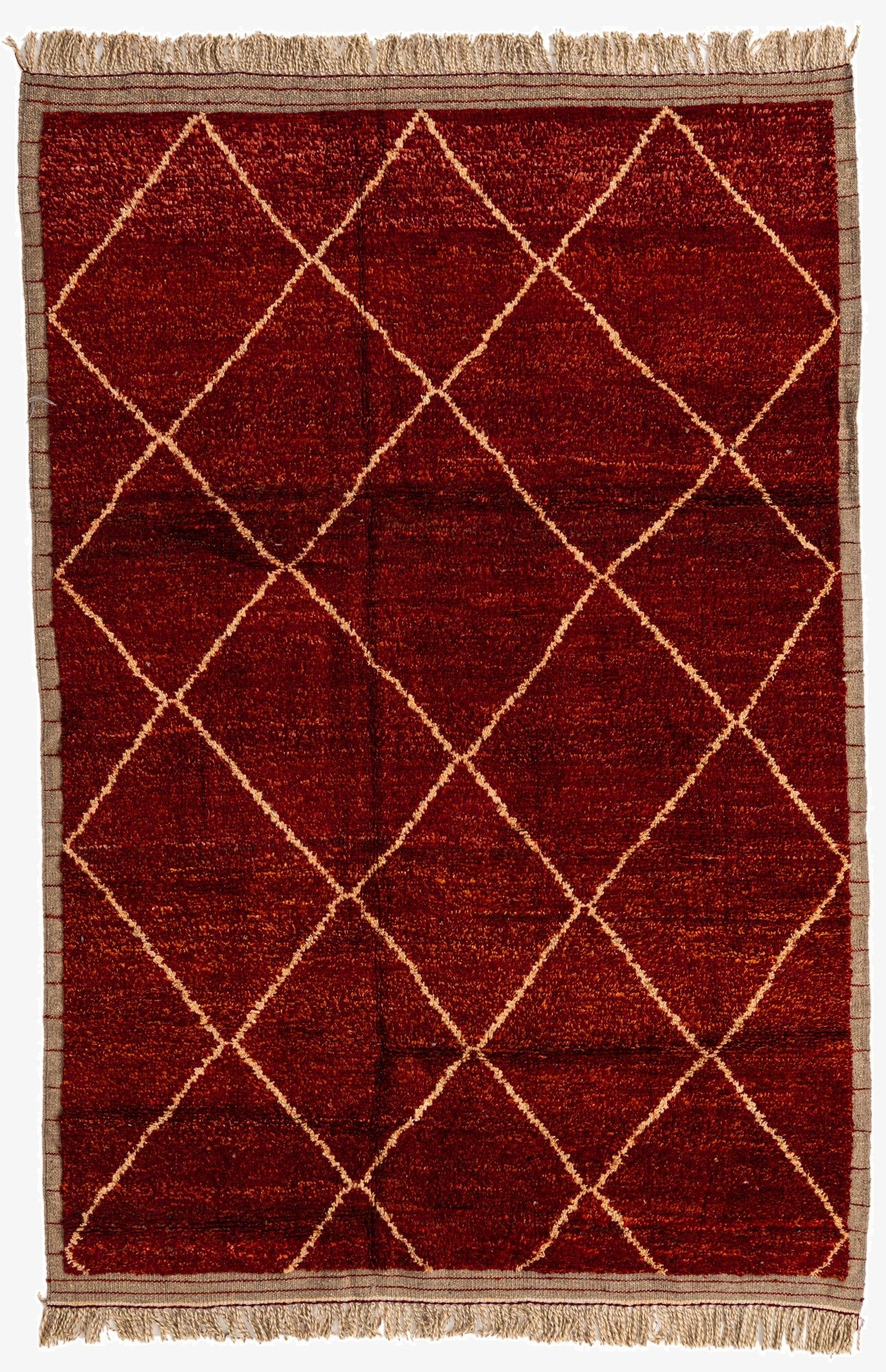 6' 2 x 9' 2  Hand Knotted Moroccan Wool Rug