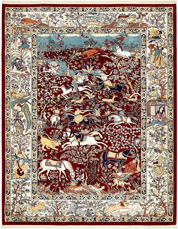 Detail image of 5' 3 x 8' Nain Design Rug