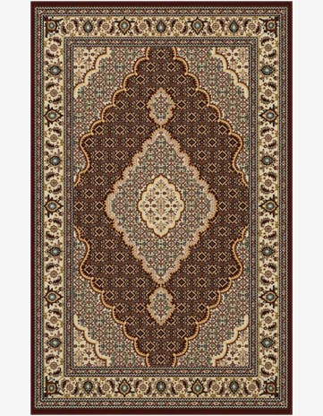 Burgundy Nain Design Rug