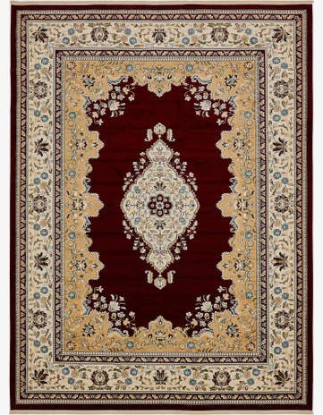 Burgundy Nain Design Rug