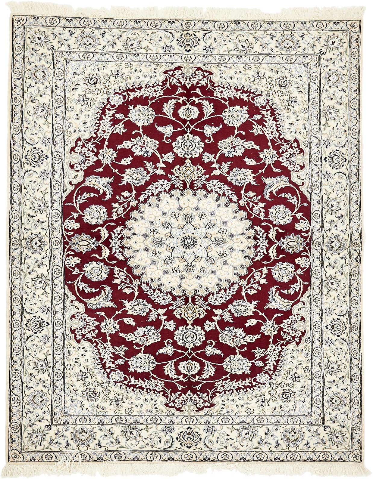 5' 2 x 8' 2 Hand Knotted Nain Persian Rug