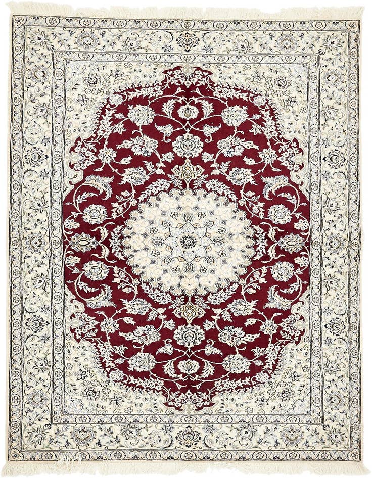 Detail image of 5' 2 x 8' 2 Hand Knotted Nain Persian Rug