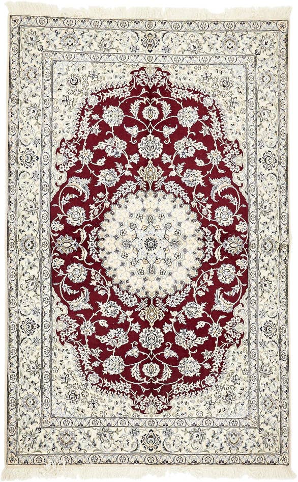 Detail image of 5' 2 x 8' 2 Hand Knotted Nain Persian Rug