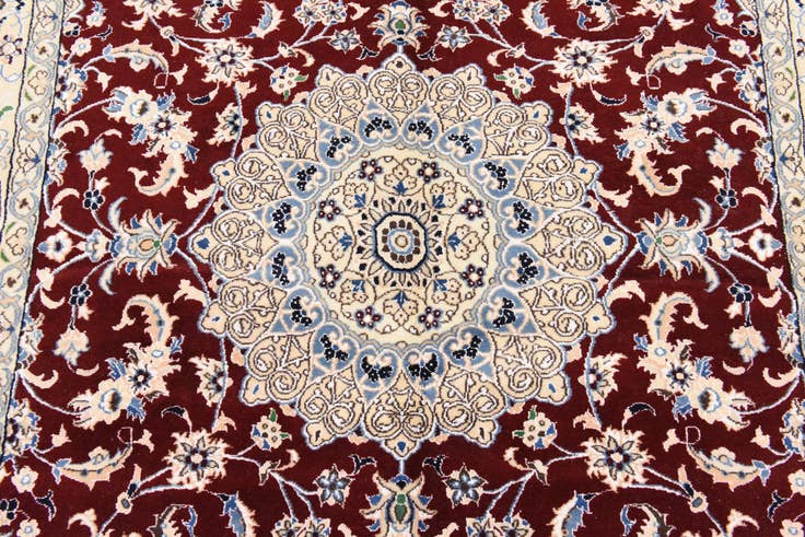 Detail image of 5' 1 x 7' 9 Hand Knotted Nain Persian Rug