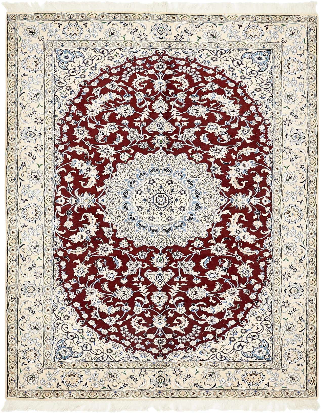 5' 1 x 7' 9 Hand Knotted Nain Persian Rug