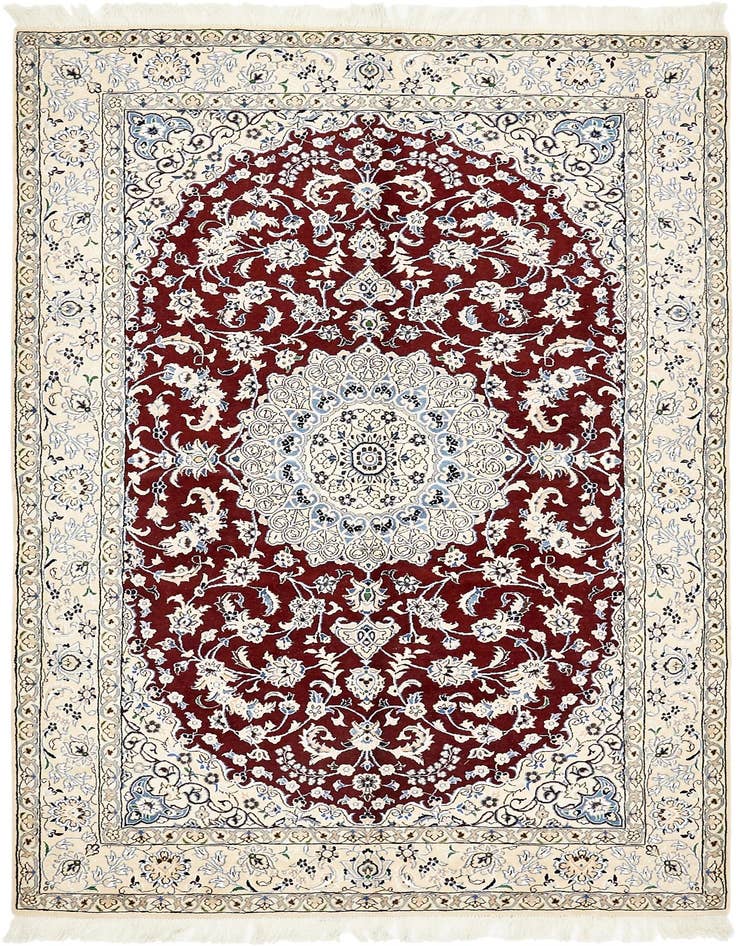 Detail image of 5' 1 x 7' 9 Hand Knotted Nain Persian Rug
