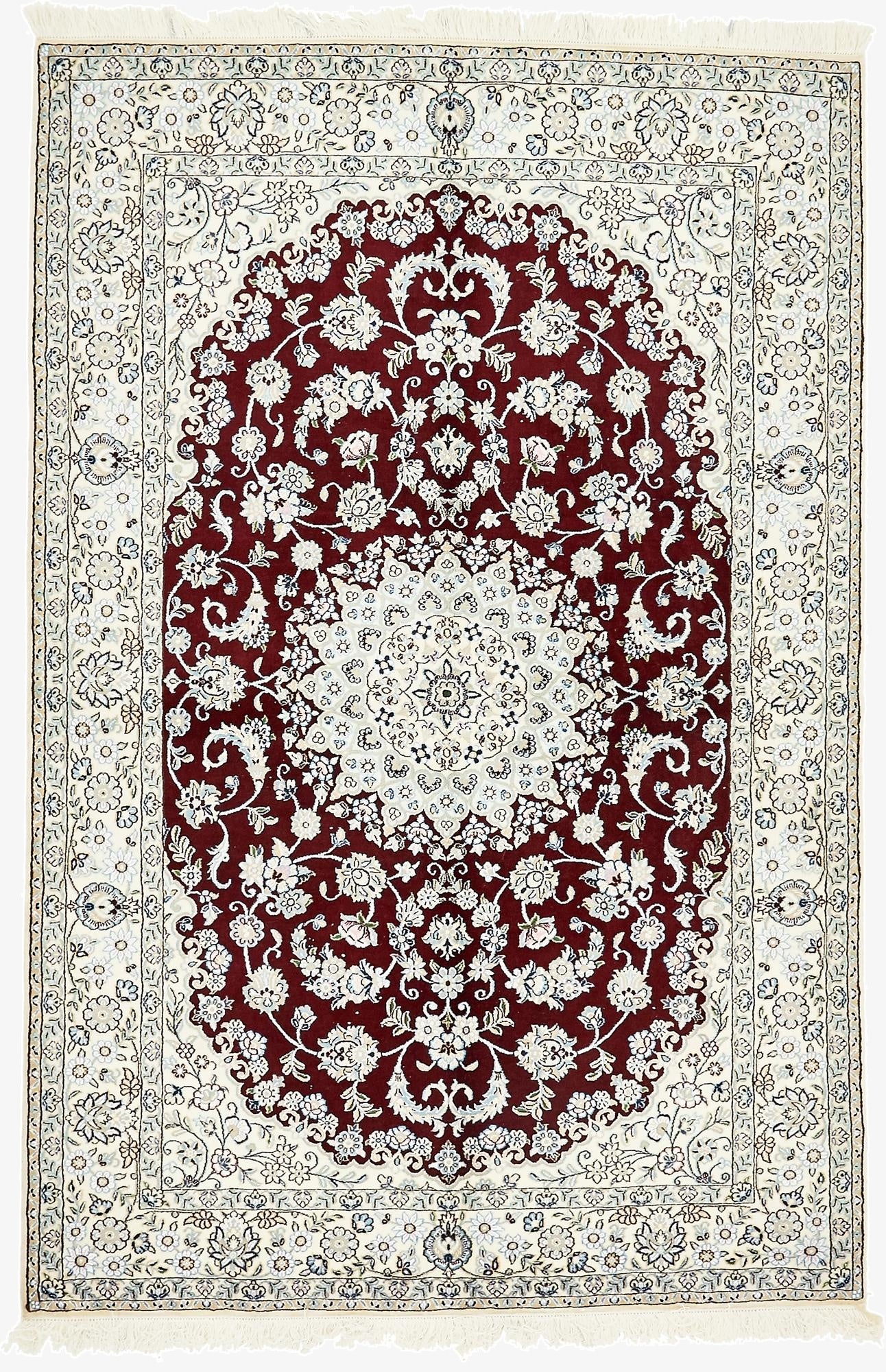 5' 2 x 7' 10  Hand Knotted Nain Persian Rug
