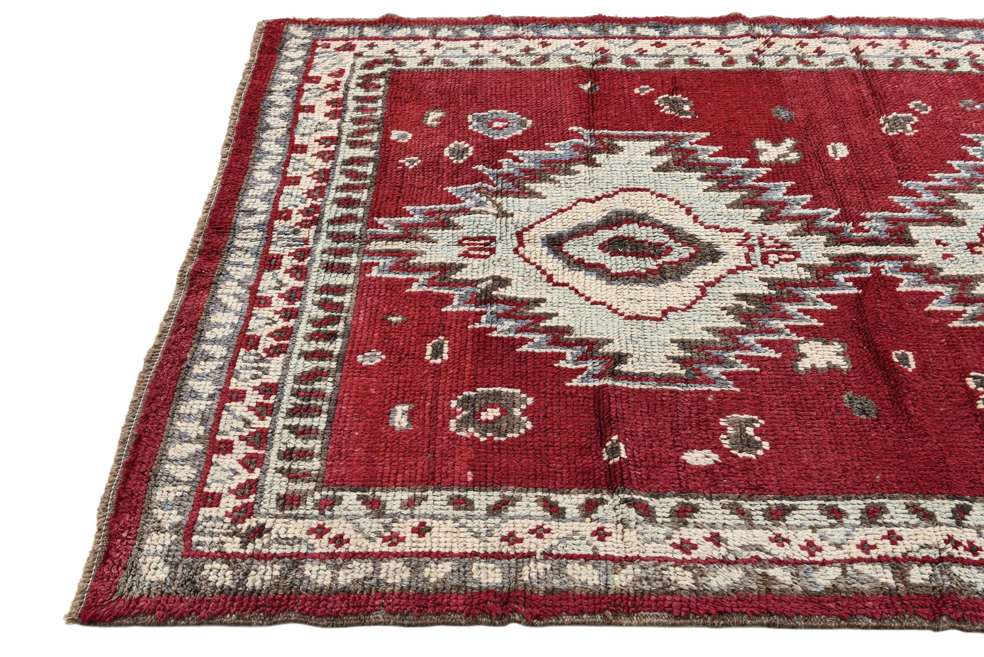 5' 2 x 7' 7 Hand Knotted Oushak Wool Rug